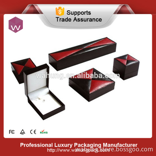 luxury black leather jewelry ring box